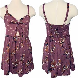 EUC Xhilaration Keyhole Floral Print Summer Mini Dress S